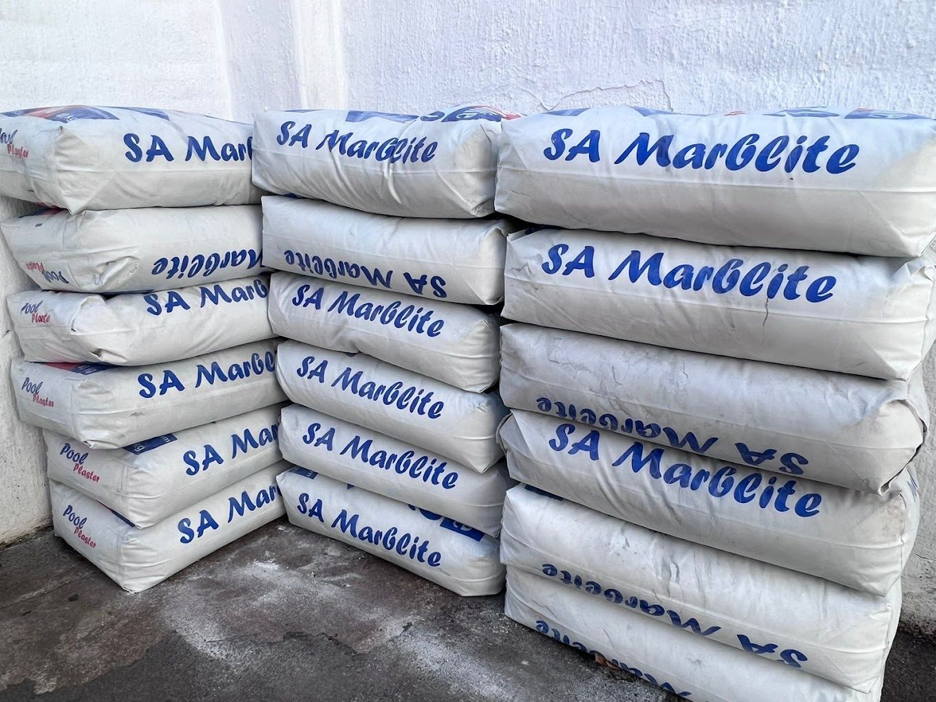 Industrial bags packed for transport